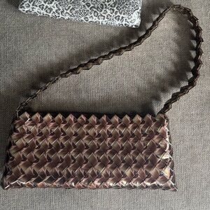 Y2K Brown Recycled Wrapper shoulder Bag